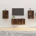 Dulapuri TV montaj pe perete 2 buc stejar fumuriu 40x34,5x60 cm - WALTI WALTI