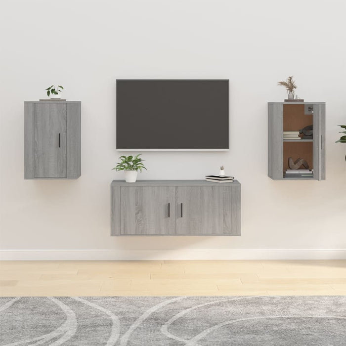 Dulapuri TV montate pe perete 2 buc. gri sonoma 40x34,5x60 cm - WALTI WALTI