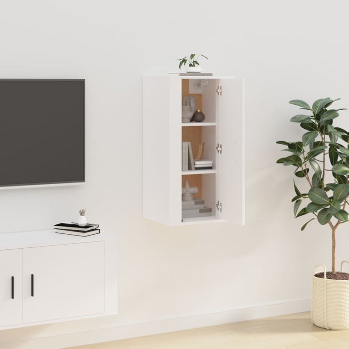 Dulap TV montat pe perete, alb, 40x34,5x80 cm - WALTI WALTI