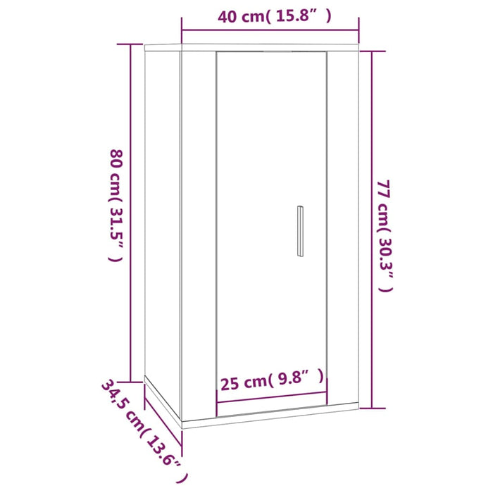 Dulap TV montat pe perete, alb, 40x34,5x80 cm - WALTI WALTI