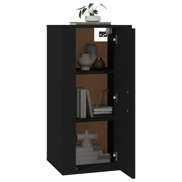 Dulap TV montat pe perete, negru, 40x34,5x80 cm - WALTI WALTI