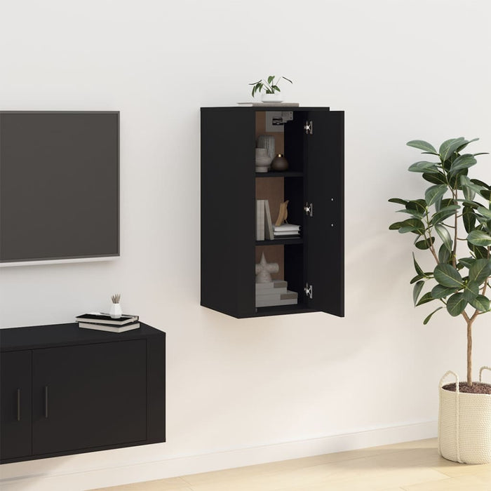 Dulap TV montat pe perete, negru, 40x34,5x80 cm - WALTI WALTI