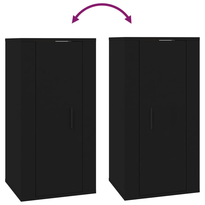 Dulap TV montat pe perete, negru, 40x34,5x80 cm - WALTI WALTI