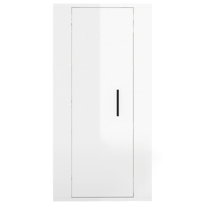 Dulap TV montat pe perete, alb extralucios, 40x34,5x80 cm - WALTI WALTI