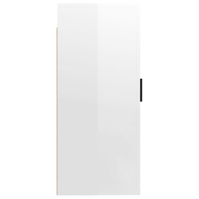 Dulap TV montat pe perete, alb extralucios, 40x34,5x80 cm - WALTI WALTI