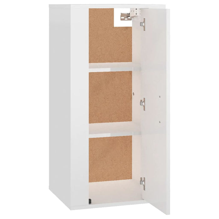 Dulap TV montat pe perete, alb extralucios, 40x34,5x80 cm - WALTI WALTI
