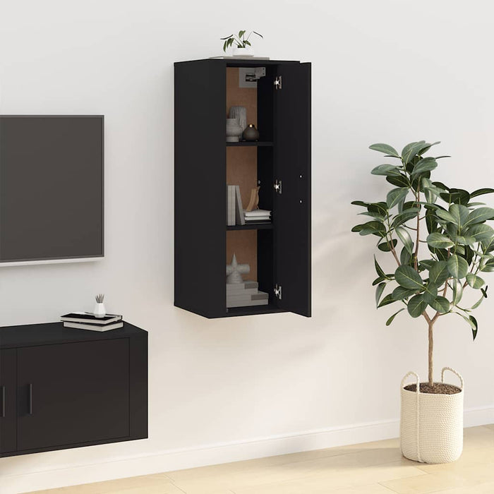 Dulap TV montat pe perete, negru, 40x34,5x100 cm - WALTI WALTI