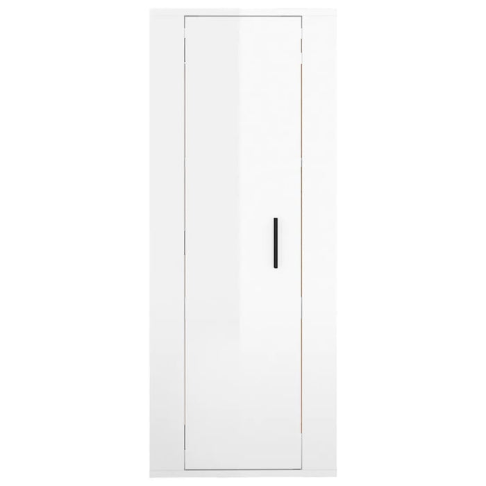 Dulap TV montat pe perete, alb extralucios, 40x34,5x100 cm - WALTI WALTI