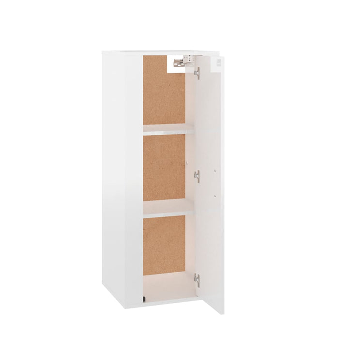 Dulap TV montat pe perete, alb extralucios, 40x34,5x100 cm - WALTI WALTI