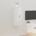 Dulap TV montat pe perete, alb extralucios, 40x34,5x100 cm - WALTI WALTI