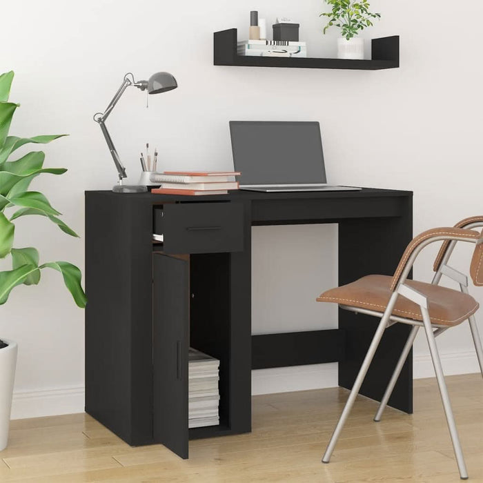 Birou, negru, 100x49x75 cm, lemn prelucrat - WALTI WALTI