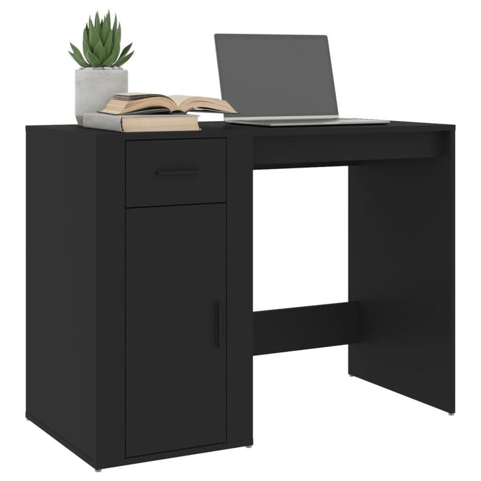 Birou, negru, 100x49x75 cm, lemn prelucrat - WALTI WALTI