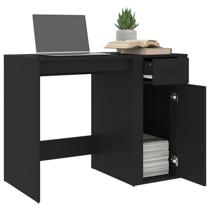 Birou, negru, 100x49x75 cm, lemn prelucrat - WALTI WALTI