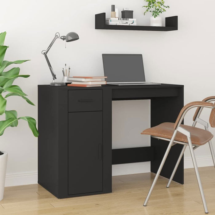 Birou, negru, 100x49x75 cm, lemn prelucrat - WALTI WALTI