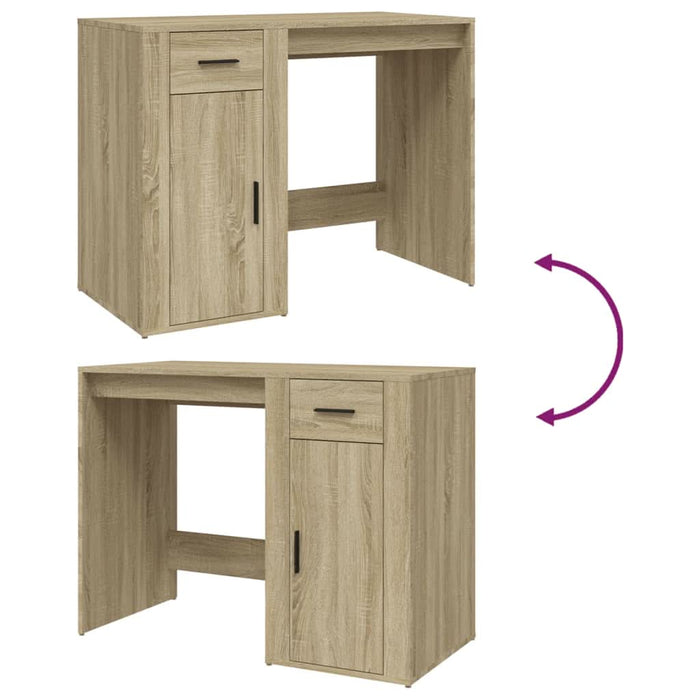 Birou, stejar sonoma, 100x49x75 cm, lemn prelucrat - WALTI WALTI