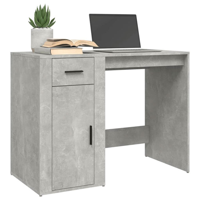 Birou, gri beton, 100x49x75 cm, lemn prelucrat - WALTI WALTI
