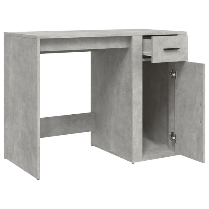 Birou, gri beton, 100x49x75 cm, lemn prelucrat - WALTI WALTI