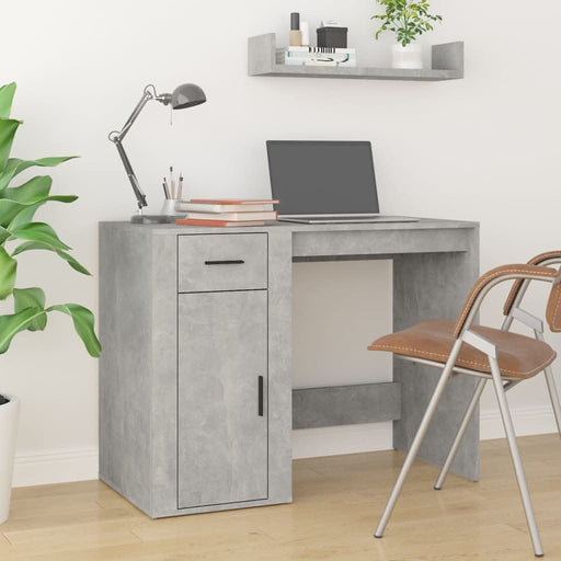 Birou, gri beton, 100x49x75 cm, lemn prelucrat - WALTI WALTI