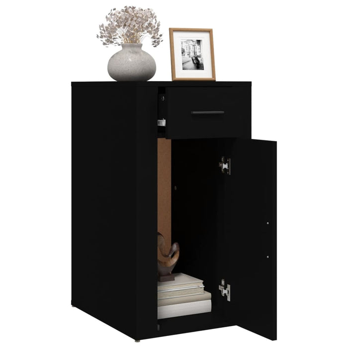 Dulap de birou, negru, 40x49x75 cm, lemn prelucrat WALTI