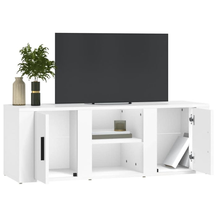 Comodă TV, alb, 100x31,5x35 cm, lemn prelucrat - WALTI WALTI