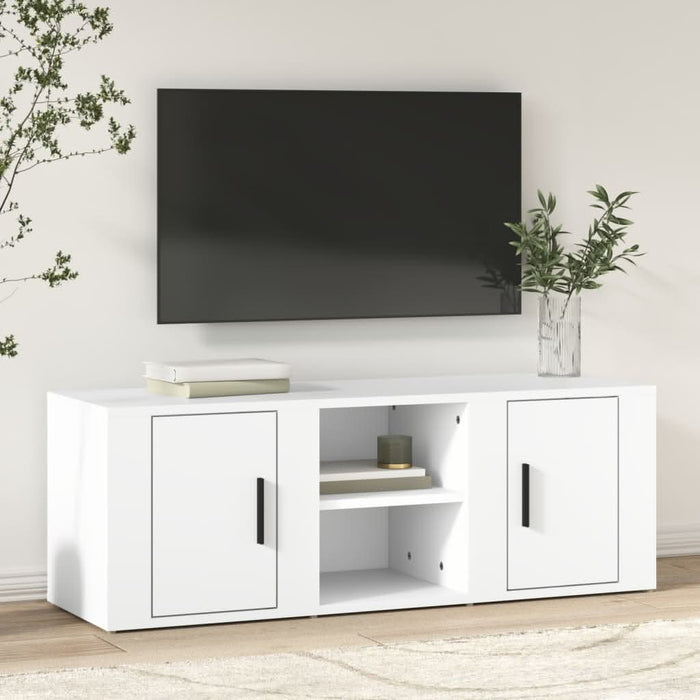 Comodă TV, alb, 100x31,5x35 cm, lemn prelucrat - WALTI WALTI