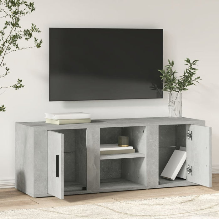 Comodă TV, gri beton, 100x31,5x35 cm, lemn prelucrat - WALTI WALTI