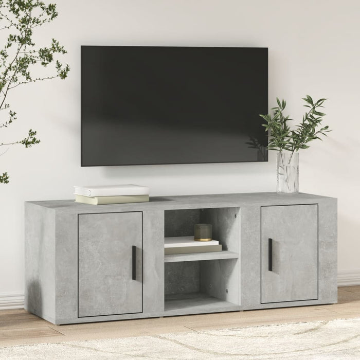 Comodă TV, gri beton, 100x31,5x35 cm, lemn prelucrat - WALTI WALTI
