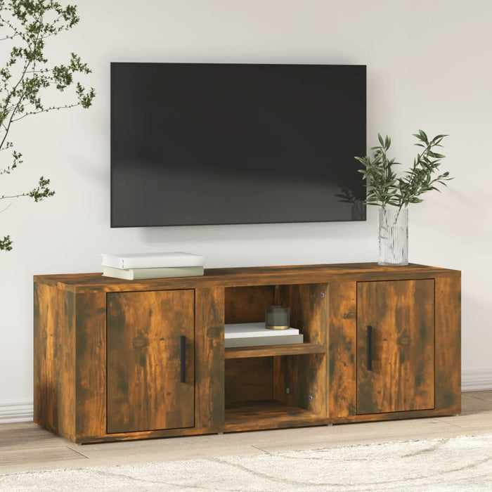 Comodă TV, stejar fumuriu, 100x31,5x35 cm, lemn prelucrat WALTI