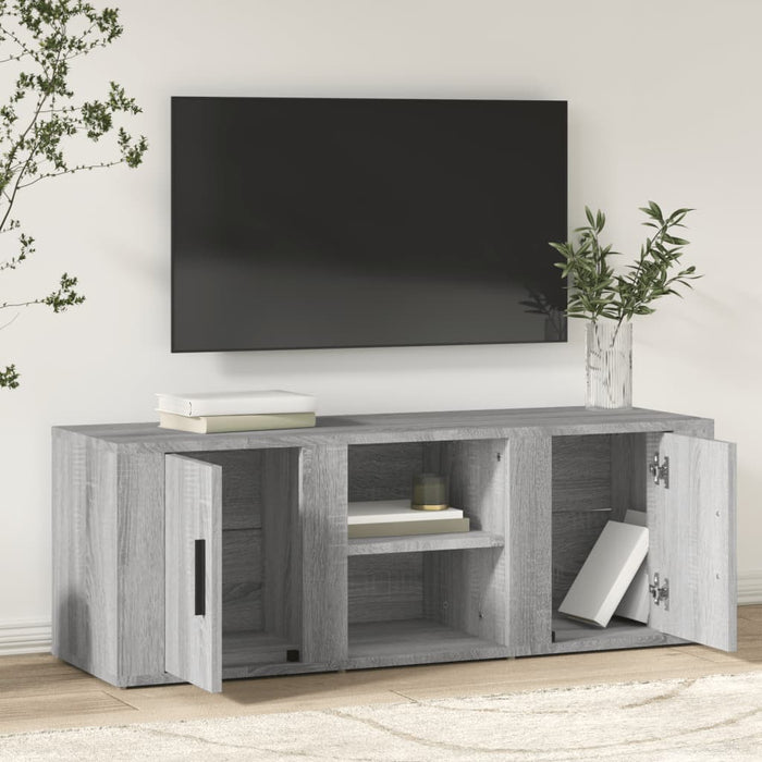 Comodă TV, gri sonoma, 100x31,5x35 cm, lemn prelucrat WALTI