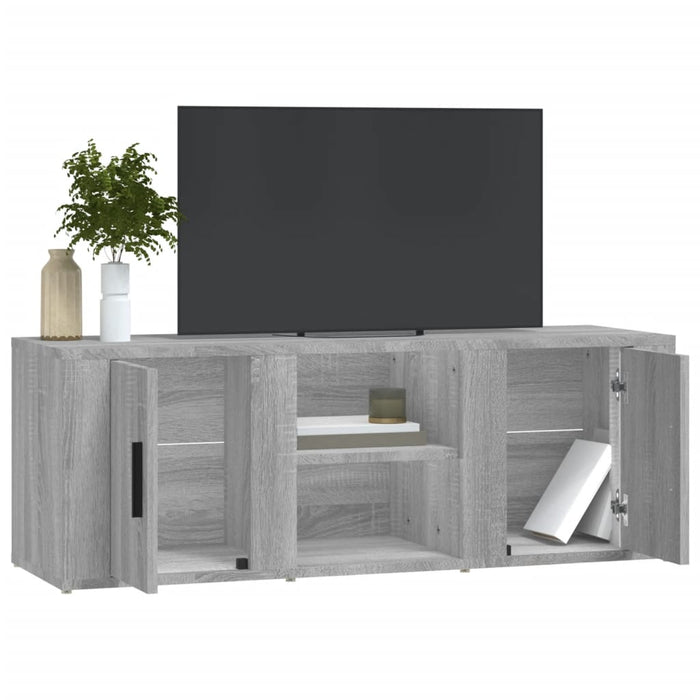 Comodă TV, gri sonoma, 100x31,5x35 cm, lemn prelucrat WALTI