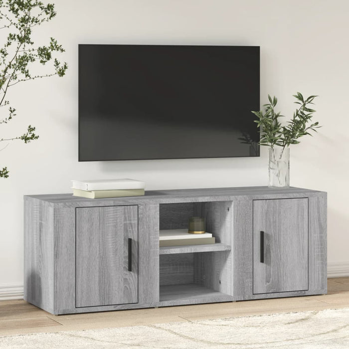 Comodă TV, gri sonoma, 100x31,5x35 cm, lemn prelucrat WALTI