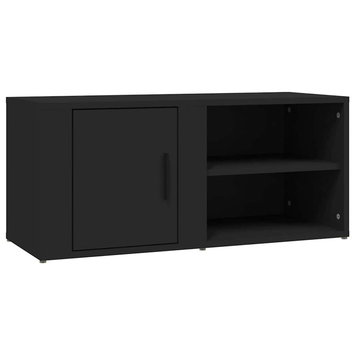 Comodă TV, negru, 80x31,5x36 cm, lemn prelucrat WALTI