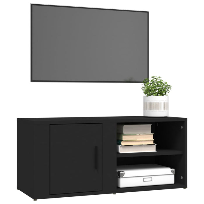 Comode TV, 2 buc., negru, 80x31,5x36 cm, lemn prelucrat - WALTI WALTI