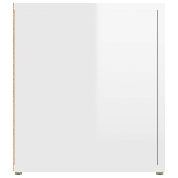 Comodă TV, alb extralucios, 80x31,5x36 cm, lemn prelucrat WALTI