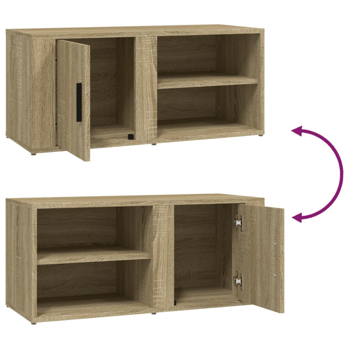 Comode TV, 2 buc., stejar sonoma, 80x31,5x36 cm, lemn prelucrat WALTI