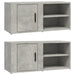 Comode TV, 2 buc., gri beton, 80x31,5x36 cm, lemn prelucrat - WALTI WALTI