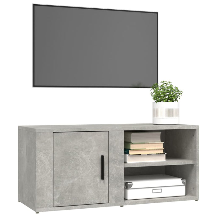 Comode TV, 2 buc., gri beton, 80x31,5x36 cm, lemn prelucrat - WALTI WALTI