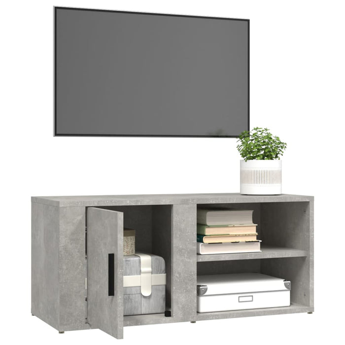 Comode TV, 2 buc., gri beton, 80x31,5x36 cm, lemn prelucrat - WALTI WALTI