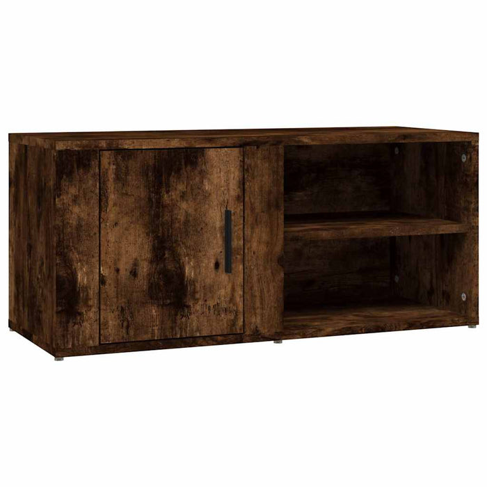 Comodă TV, stejar fumuriu, 80x31,5x36 cm, lemn prelucrat WALTI