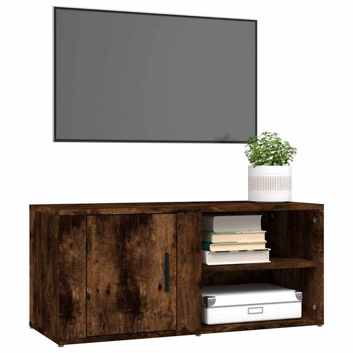 Comodă TV, stejar fumuriu, 80x31,5x36 cm, lemn prelucrat WALTI