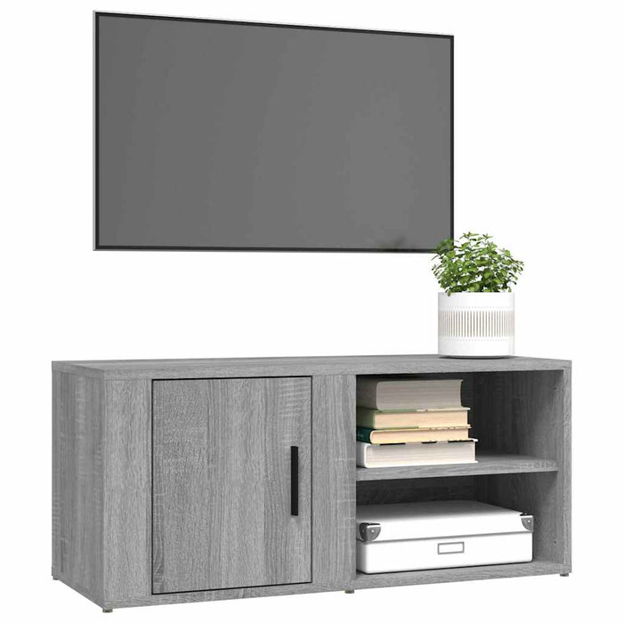 Comodă TV, gri sonoma, 80x31,5x36 cm, lemn prelucrat WALTI