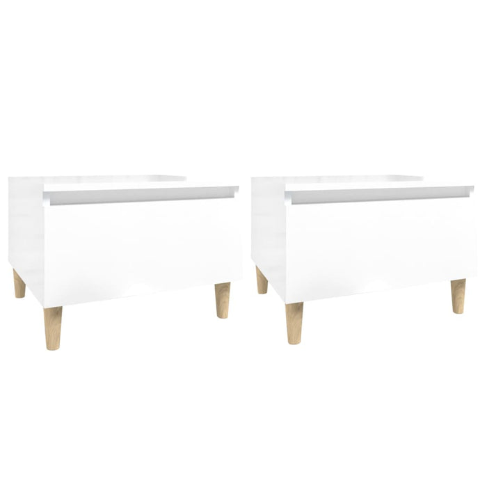 Mese laterale 2 buc. alb extralucios 50x46x35 cm lemn compozit - WALTI WALTI