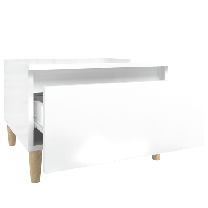 Mese laterale 2 buc. alb extralucios 50x46x35 cm lemn compozit - WALTI WALTI