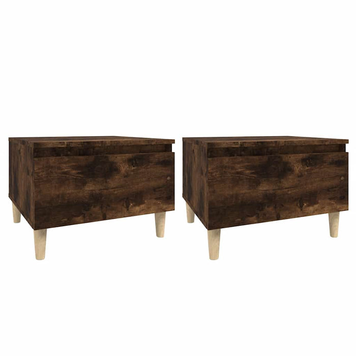 Mese laterale 2 buc. stejar fumuriu 50x46x35 cm lemn compozit - WALTI WALTI