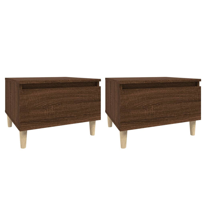 Mese laterale 2 buc. stejar maro 50x46x35 cm lemn compozit - WALTI WALTI