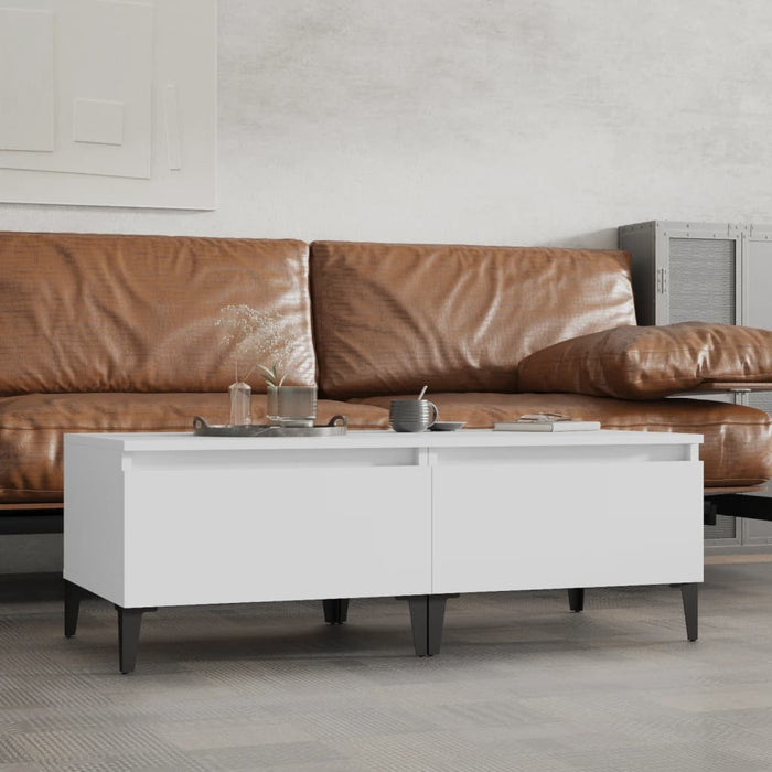 Mese laterale, 2 buc., alb, 50x46x35 cm, lemn compozit - WALTI WALTI