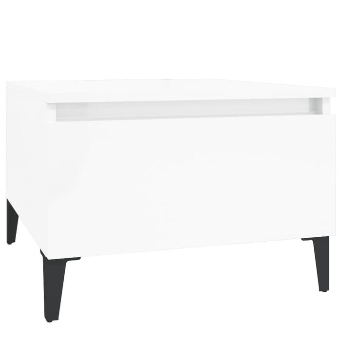 Mese laterale 2 buc. alb extralucios 50x46x35 cm lemn compozit - WALTI WALTI
