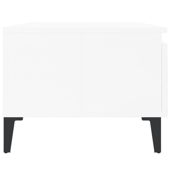 Mese laterale 2 buc. alb extralucios 50x46x35 cm lemn compozit - WALTI WALTI