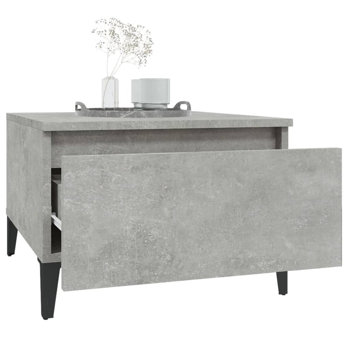 Masă laterală, gri beton, 50x46x35 cm, lemn compozit - WALTI WALTI