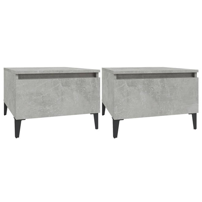 Mese laterale, 2 buc., gri beton, 50x46x35 cm, lemn compozit - WALTI WALTI